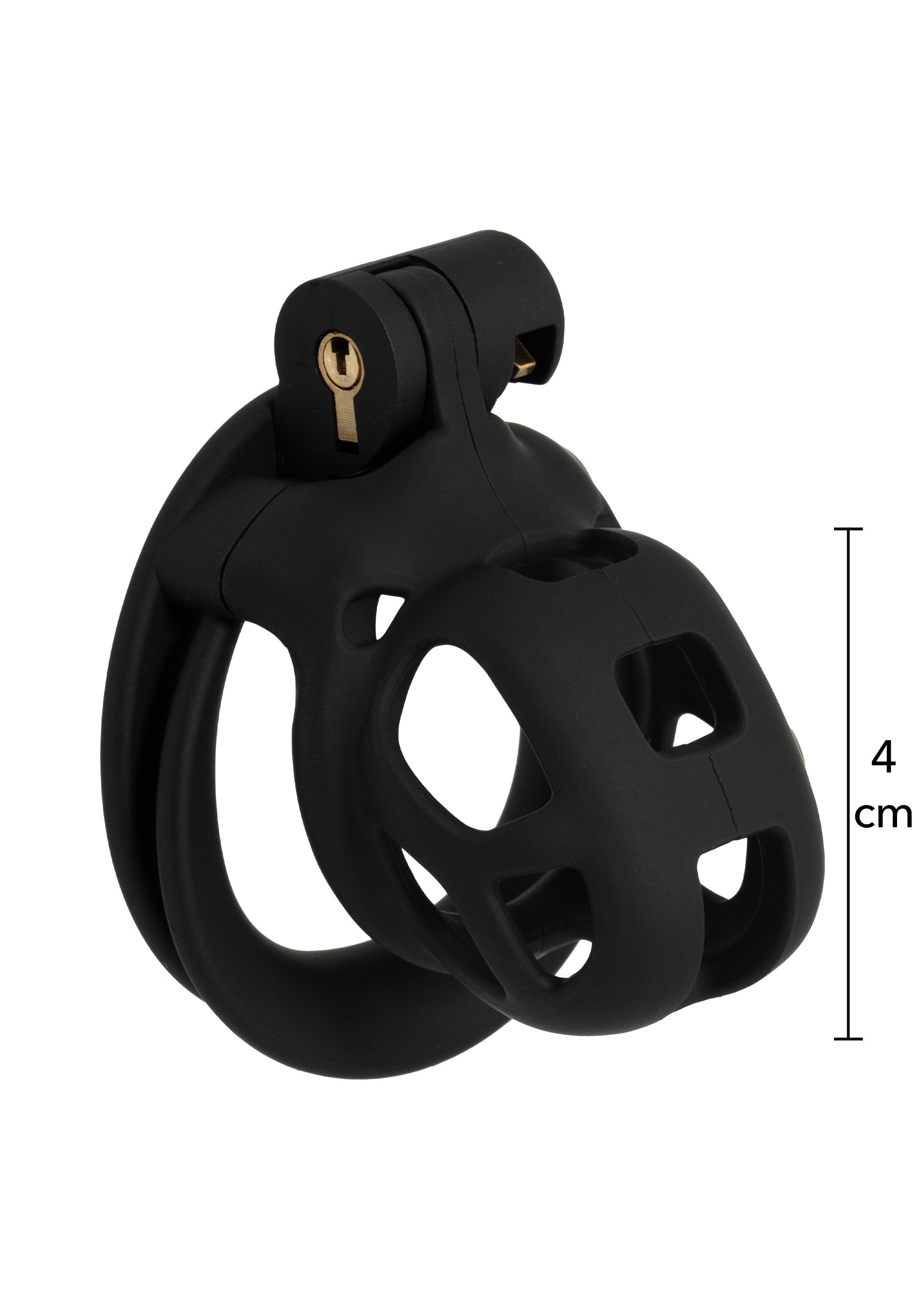 Penis Prison Cock Cage X-Short - Secure Locking System with 4 Ring Sizes - Black