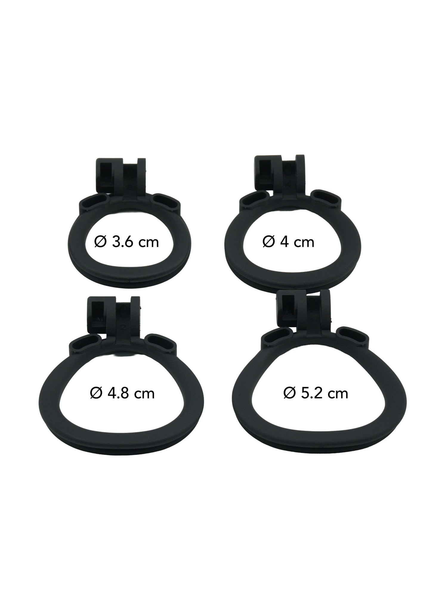 Penis Prison Cock Cage X-Short - Secure Locking System with 4 Ring Sizes - Black