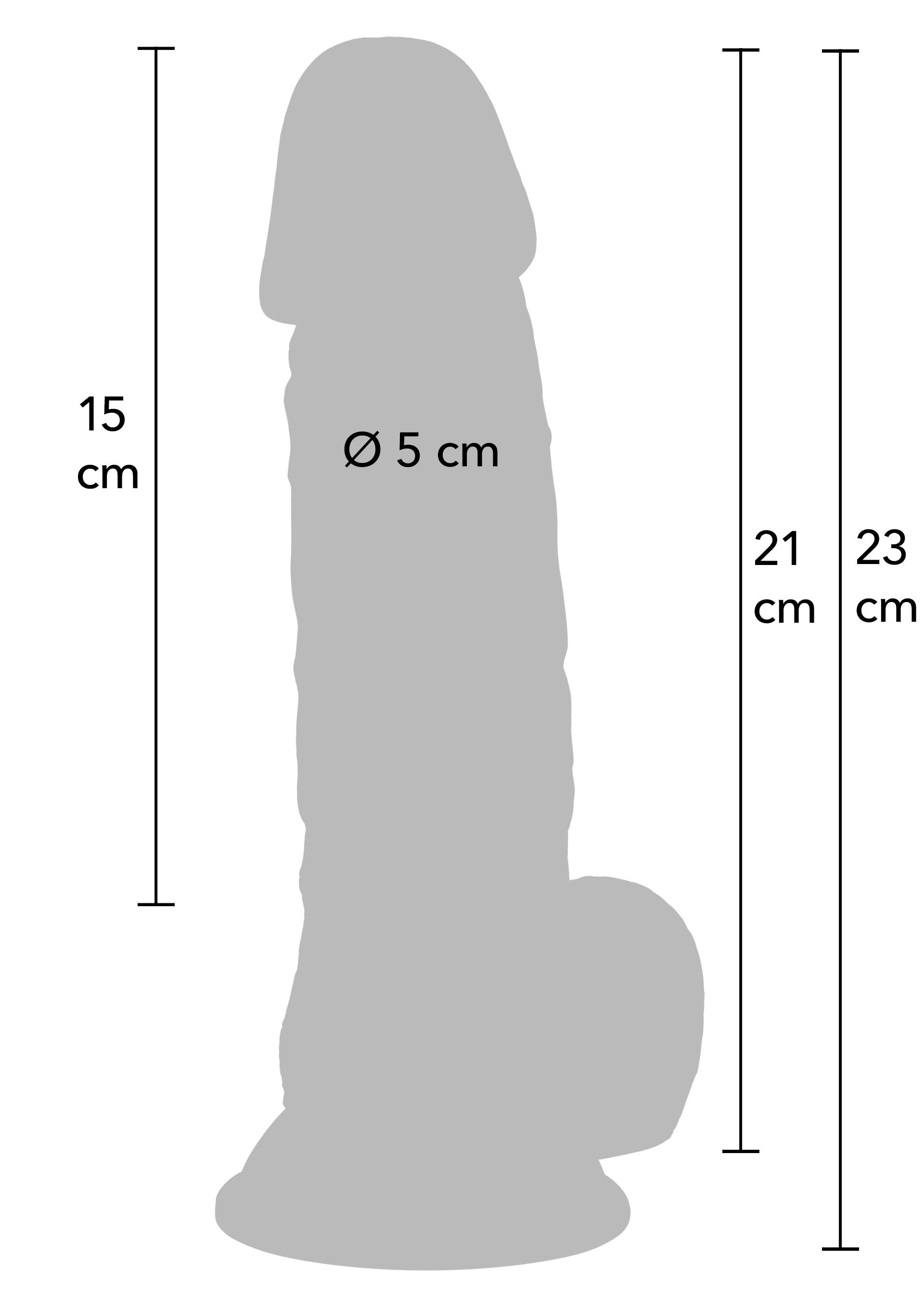 Realistic Dildo PVC 21cm - Lifelike Texture with Suction Base - Skin