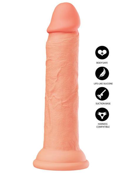 Dong realist 17cm – Ventuză compactă din silicon lichid