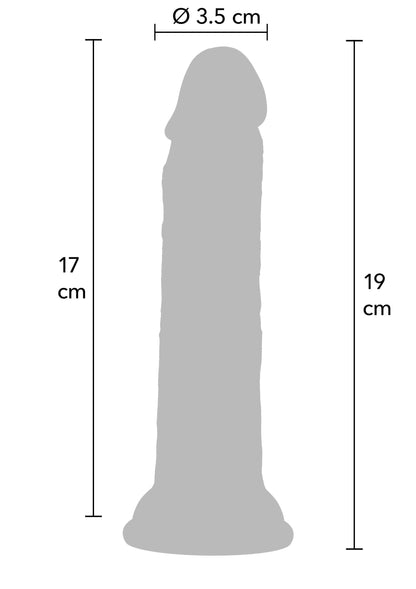 Dong realist 19cm – silicon lichid cu ventuză