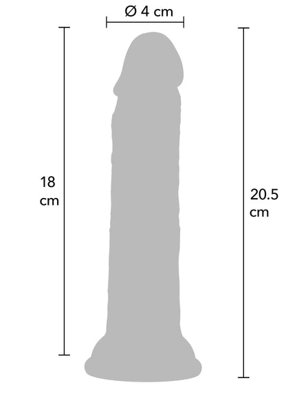 Dong realist 20,5 cm – Ventuză premium din silicon lichid