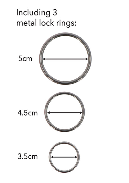 Ham clasic din piele PU cu strap-on și 3 mărimi de inele