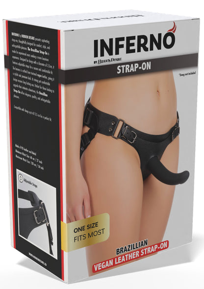 Ham brazilian Deluxe cu strap-on – din piele PU texturată 3,5 cm