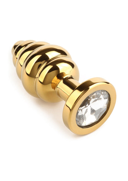 Dop anal metalic spiralat mic – oțel inoxidabil cu bijuterii 2,5 cm