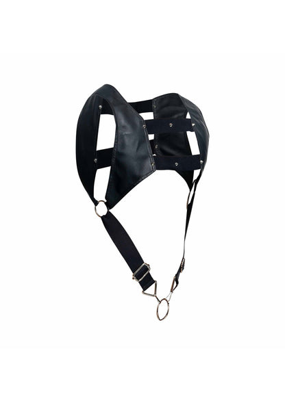 Ham pentru penis superior negru – Ham scurt din piele ecologică BDSM