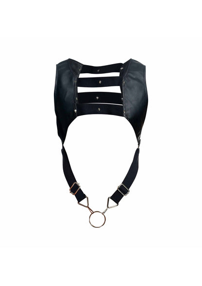Ham pentru penis superior negru – Ham scurt din piele ecologică BDSM