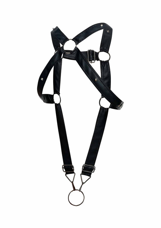 DNGEON Cross Cockring Harness - Black
