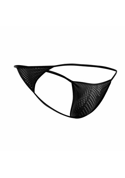 Lenjerie intimă bărbătească cu tanga V-string din microfibră, neagră, model No-Line, mărime S/M